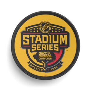 Official Pro Merch 2023 NHL Stadium Series Raleigh Hockey Puck made by Viceroy