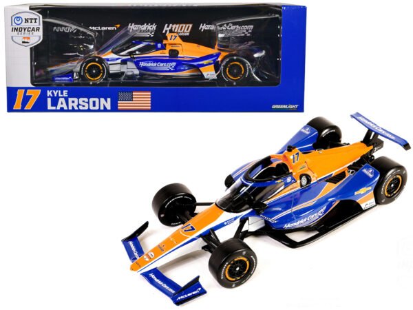 Dallara IndyCar #17 Kyle Larson "HendrickCars.com" McLaren-Hendrick "NTT IndyCar Series" (2024) 1/18 Diecast Model Car by Greenlight