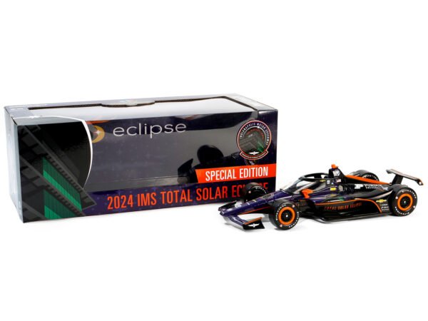 Dallara IndyCar Black "2024 Indianapolis Motor Speedway Total Solar Eclipse Special Edition" 1/18 Diecast Model Car by Greenlight