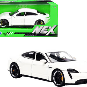 Porsche Taycan Turbo S White "NEX Models" 1/24 Diecast Model Car by Welly