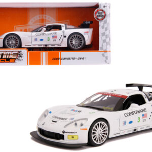 2005 Chevrolet Corvette C6-R #3 Olivier Beretta - Oliver Gavin "Compuware" White "Bigtime Muscle" 1/24 Diecast Model Car by Jada