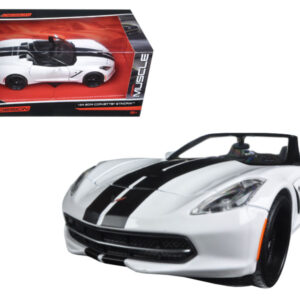 2014 Chevrolet Corvette Stingray Convertible White/Black "Modern Muscle" 1/24 Diecast Model Car by Maisto
