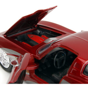 1963 Chevrolet Corvette Stingray Red Metallic with Silver Graphics "Bigtime Muscle" Series 1/24 Diecast Model Car by Jada