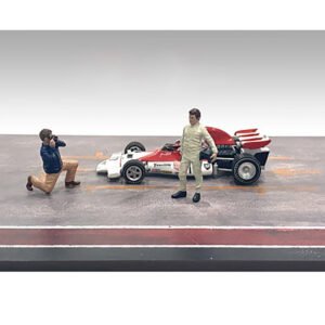 "Race Day" Two Diecast Figures Set 1 for 1/43 Scale Models by American Diorama