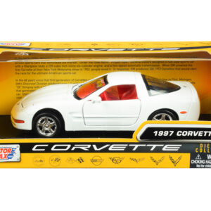 1997 Chevrolet Corvette C5 Coupe White with Red Interior "History of Corvette" Series 1/24 Diecast Model Car by Motormax