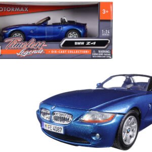 BMW Z4 Convertible Blue Metallic 1/24 Diecast Model Car by Motormax