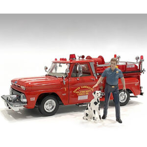 "Firefighters" Fire Dog Training Figures (Trainer and Dog) for 1/24 Scale Models by American Diorama