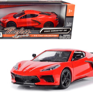 2020 Chevrolet Corvette C8 Stingray Red "Timeless Legends" 1/24 Diecast Model Car by Motormax