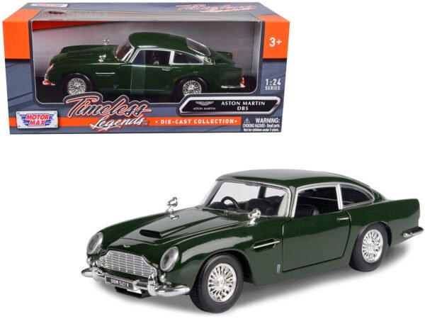 Aston Martin DB5 RHD (Right Hand Drive) Dark Green Timeless Legends Series 1/24 Diecast Model Car by Motormax