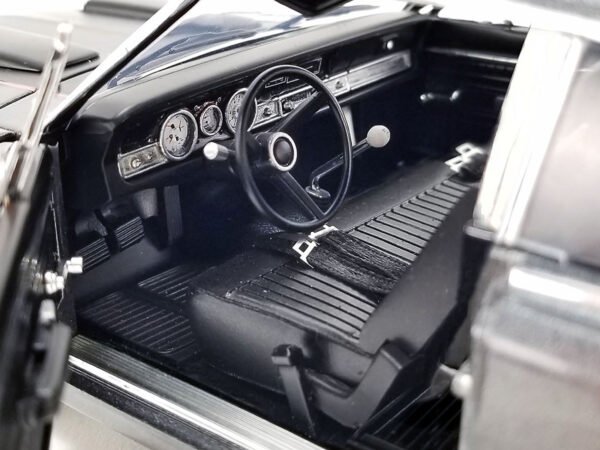 1970 Dodge Dart Street Fighter "Bullseye" Dark Gray Metallic with Black Hood and Tail Stripe Limited Edition to 264 pieces Worldwide 1/18 Diecast Model Car by ACME