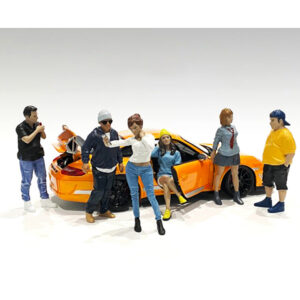 "Car Meet 1" 6 piece Figurine Set for 1/24 Scale Models by American Diorama