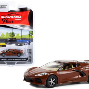 2022 Chevrolet Corvette C8 Stingray Coupe Caffeine Brown Metallic "Showroom Floor" Series 2 1/64 Diecast Model Car by Greenlight