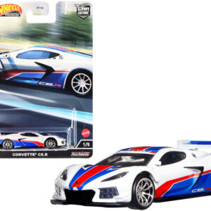Chevrolet Corvette C8.R Pearl White with Red and Blue Stripes "American Scene" "Car Culture" Series Diecast Model Car by Hot Wheels