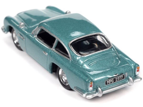 1966 Aston Martin DB5 RHD (Right Hand Drive) Caribbean Pearl Blue Metallic Classic Gold Collection 2023 Release 1 Limited Edition to 4428 pieces Worldwide 1/64 Diecast Model Car by Johnny Lightning