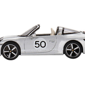 Porsche 911 Targa 4S #50 GT Silver Metallic "Heritage Design Edition" Limited Edition to 2400 pieces Worldwide 1/64 Diecast Model Car by True Scale Miniatures