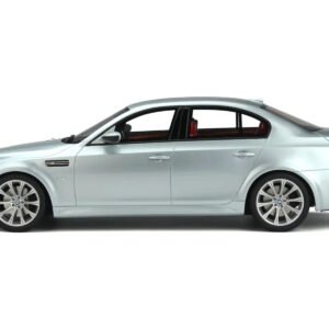2008 BMW M5 E60 Phase 2 Silverstone Gray Metallic with Red Interior Limited Edition to 4000 pieces Worldwide 1/18 Model Car by Otto Mobile