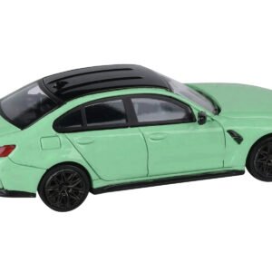 BMW M3 (G80) Mint Green with Black Top 1/64 Diecast Model Car by Paragon Models