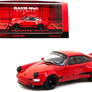 RWB "Backdate" Red with Black Stripes "RAUH-Welt BEGRIFF" 1/43 Diecast Model Car by Tarmac Works