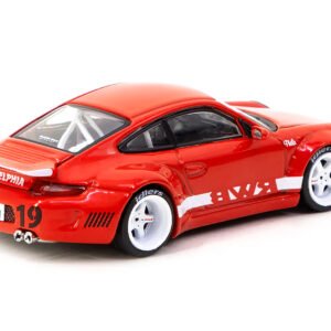 RWB 997 Red with White Stripes and Wheels "Philadelphia" "Hobby64" Series 1/64 Diecast Model Car by Tarmac Works