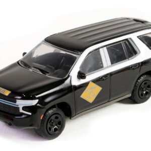 2023 Chevrolet Tahoe Police Pursuit Vehicle Delaware State Police Centennial Anniversary Black and White Hobby Exclusive Series 1/64 Diecast Model Car by Greenlight