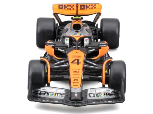 McLaren MCL60 #4 Lando Norris 2nd Place "Formula One F1 British GP" (2023) with Driver in Car 1/43 Diecast Model Car by Bburago
