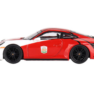 Porsche 911 (992) Carrera S "Safety Car 2023 IMSA Daytona 24 Hours" Red and White with Stripes Limited Edition to 3600 pieces Worldwide 1/64 Diecast Model Car by True Scale Miniatures