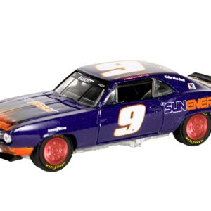 1969 Chevrolet Camaro #9 "Chase Elliott - Hendrick Motorsports First Win Tribute" Purple Metallic with Flames "Hobby Exclusive" Series 1/64 Diecast Model Car by Greenlight