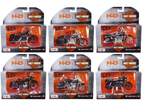 Harley-Davidson Motorcycles 6 piece Set Series 41 1/18 Diecast Models by Maisto