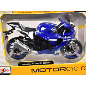 2021 Yamaha YZF-R1 Motorcycle Blue 1/12 Diecast Model by Maisto