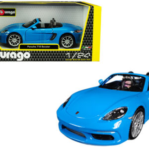 Porsche 718 Boxster Blue 1/24 Diecast Model Car by Bburago