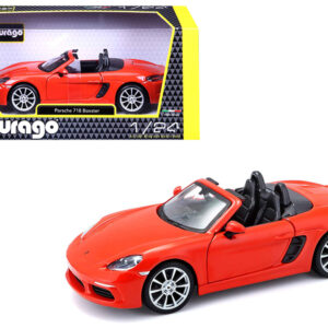 Porsche 718 Boxster Orange 1/24 Diecast Model Car by Bburago