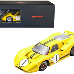 Ford GT40 Mk IV #1 Mario Andretti - Bruce McLaren Winner "Sebring 12 Hours" (1967) with Acrylic Display Case 1/18 Model Car by Spark