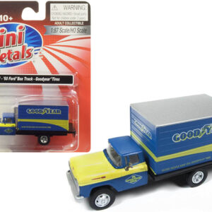 1960 Ford Box Truck "Goodyear" Blue 1/87 (HO) Scale Model by Classic Metal Works
