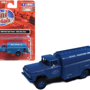 1960 Ford Tank Truck "Dixie Gas Corp." Blue 1/87 (HO) Scale Model by Classic Metal Works