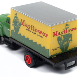 1954 Ford Box Truck Green and Yellow "Mayflower World-Wide Movers" "Mini Metals" Series 1/87 (HO) Scale Model Car by Classic Metal Works