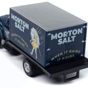 1954 Ford Box Truck Dark Blue with Yellow Top "Morton Salt" "Mini Metals" Series 1/87 (HO) Scale Model Car by Classic Metal Works