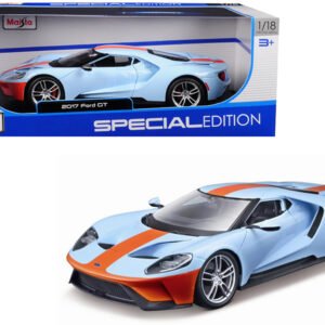 2017 Ford GT Blue with Orange Stripe "Special Edition" 1/18 Diecast Model Car by Maisto