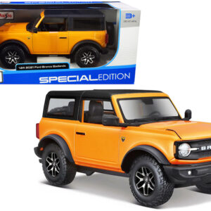 2021 Ford Bronco Badlands Orange Metallic with Black Top "Special Edition" 1/24 Diecast Model Car by Maisto