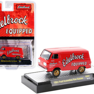 1964 Ford Econoline Van Gasser Bright Red "Edelbrock Equipped" Limited Edition to 4620 pieces Worldwide 1/64 Diecast Model Car by M2 Machines