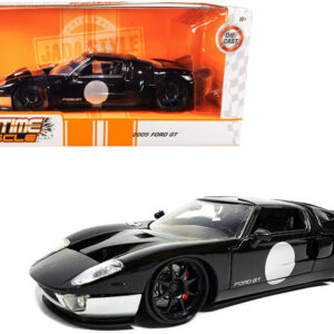 2005 Ford GT Black and Silver "Bigtime Muscle" Series 1/24 Diecast Model Car by Jada