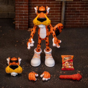 Chester Cheetah 5.5" Glow-in-the-Dark Figure with Accessories and Alternate Head and Hands "Flamin' Hot Cheetos Crunchy" Model by Jada