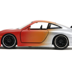 Porsche 911 GT3 RS Matt Orange and Silver Metallic "Pink Slips" Series 1/32 Diecast Model Car by Jada