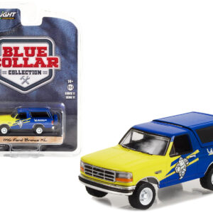 1996 Ford Bronco XL Blue and Yellow "Michelin Tires" "Blue Collar Collection" Series 11 1/64 Diecast Model Car by Greenlight