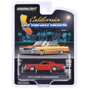 1973 Ford Thunderbird Red Custom with Graphics "California Lowriders" Series 6 1/64 Diecast Model Car by Greenlight