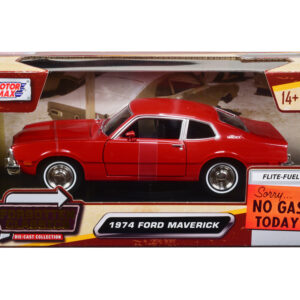 1974 Ford Maverick Red "Forgotten Classics" Series 1/24 Diecast Model Car by Motormax