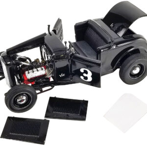 1932 Ford Salt Flat Roadster #3 Black "Vic Edelbrock" Limited Edition to 414 pieces Worldwide 1/18 Diecast Model Car by ACME