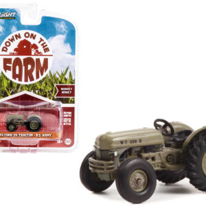 1943 Ford 2N Tractor Brown "U.S. Army" "Down on the Farm" Series 7 1/64 Diecast Model by Greenlight