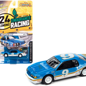 1986 Ford Thunderbird Stock Car #9 Bright Blue "Go-Po-Po-Go!" 24 Hours of Lemons "Street Freaks" Series Limited Edition to 8058 pieces Worldwide 1/64 Diecast Model Car by Johnny Lightning