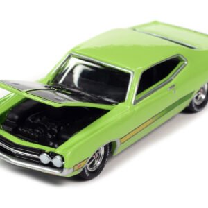 1971 Ford Torino Cobra Grabber Lime Green with Stripes "MCACN (Muscle Car and Corvette Nationals)" Limited Edition to 4140 pieces Worldwide "Muscle Cars USA" Series 1/64 Diecast Model Car by Johnny Lightning
