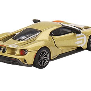 Ford GT #5 "Holman Moody Heritage Edition" Gold Metallic with Red Accents Limited Edition to 1800 pieces Worldwide 1/64 Diecast Model Car by Mini GT